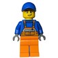 Worker - Blue Torso, Orange Overall, Blue Cap