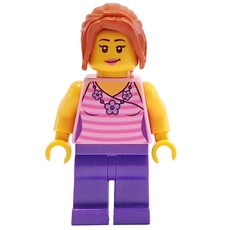 Bright Pink Torso, Dark Purple Legs, Dark Orange Hair (fig-009156)