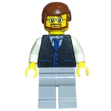 Black Torso, Light Bluish Grey Legs, Reddish Brown Hair (fig-009159)