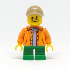 Kid, Orange Torso, Green Legs, Dark Tan Cap (fig-009162)