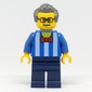 Blue Torso, Dark Blue Legs, Dark BLuish Grey Hair - Without Back Print
