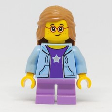 Kid, Bright Light Blue Torso, Medium Lavender Legs, Medium Nougat Hair (fig-009165)
