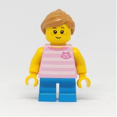 Kid, Bright Pink Torso, Blue Legs, Medium Nougat Hair (fig-009166)
