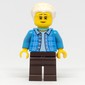 Dark Azure Torso, Dark Brown Legs, White Hair