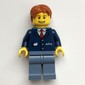 Train Worker - Dark Blue Torso, Sand Blue Legs, Dark Orange Hair
