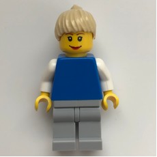 Blue Torso, Light Bluish Gray Legs, Tan Hair (fig-009170)