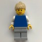 Blue Torso, Light Bluish Gray Legs, Tan Hair