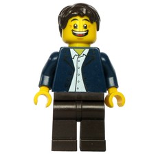 Dark Blue Torso, Dark Brown Legs, Dark Brown Hair (fig-009177)