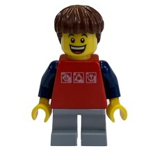Kid - Red Torso, Light BLuish Grey Legs, Reddish Brown Hair (fig-009178)