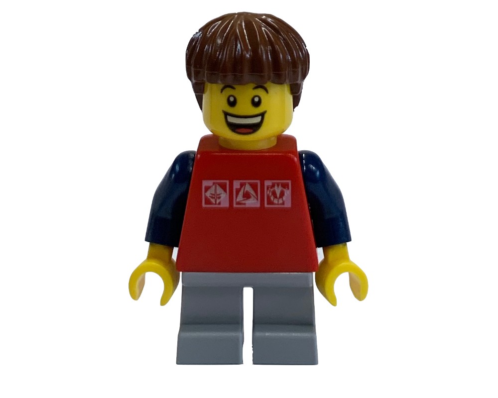 LEGO Set fig-009178 Kid - Red Torso, Light BLuish Grey Legs, Reddish ...