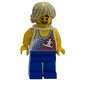 White Torso, Blue Legs, Tan Hair, Stubble Beard