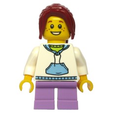 Kid - White Torso, Medium Lavender Legs, Dark Red Hair (fig-009183)
