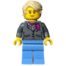 Dark Bluish Gray Torso, Medium Blue Legs, Tan Hair (fig-009187)