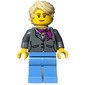 Dark Bluish Gray Torso, Medium Blue Legs, Tan Hair