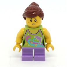 Kid - Lime Torso, Medium Lavender Legs, Reddish Brown Hair (fig-009190)