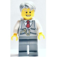 Light Bluish Grey Torso, Dark Bluish Grey Legs, Light Bluish Grey Hair (fig-009191)