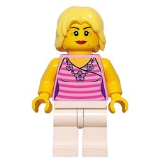 Bright Pink Torso, White Legs, Bright Light Yellow Hair (fig-009193)