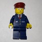 Train Worker - Dark Blue Torso, Dark BLue Legs, Dark Red Hat