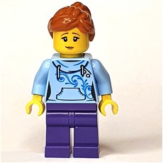 Bright Light Blue Torso, Dark Purple Legs, Dark Orange Hair (fig-009214)