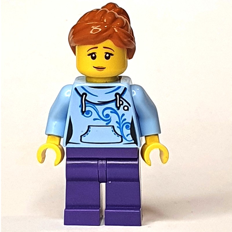 LEGO Set fig-009214 Bright Light Blue Torso, Dark Purple Legs, Dark ...