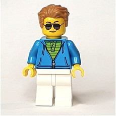 Dark Azure Torso, White Legs, Medium Nougat Hair (fig-009222)