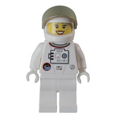 Astronaut - White Torso and Legs, Gold Visor, Female, Smile (fig-009228)