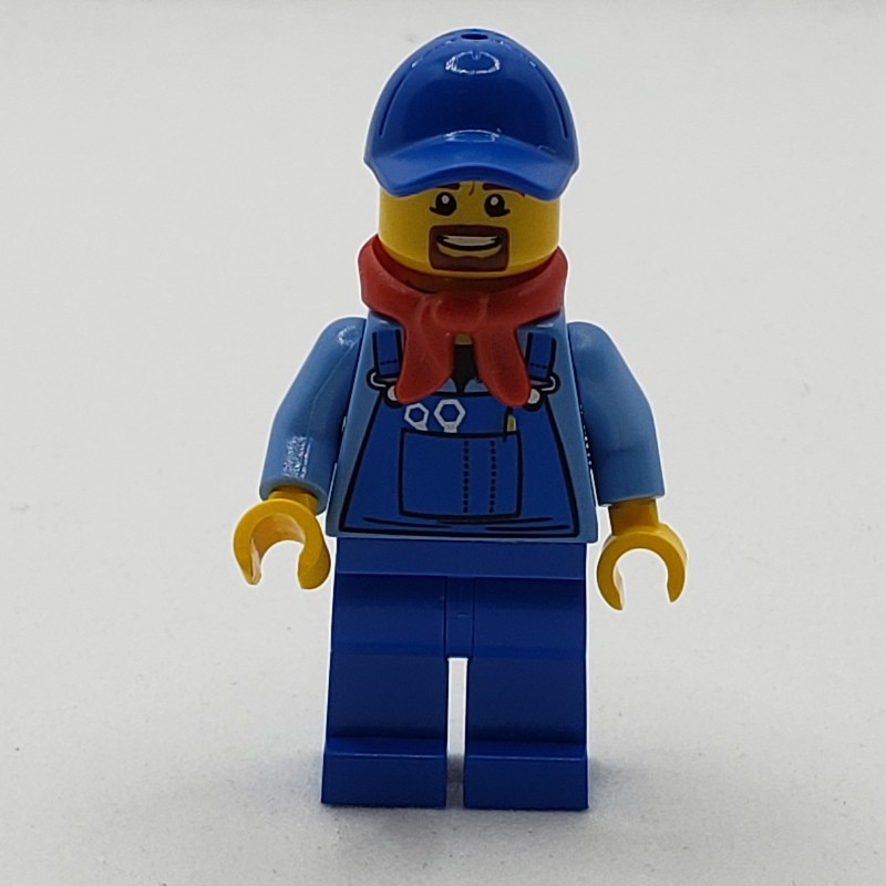 LEGO Set fig-009236 Medium Blue Torso, Blue Overall, Blue Hat (2016 ...