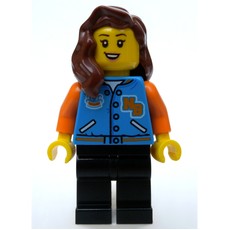 Dark Azure Torso, Black Legs, Reddish Brown Hair (fig-009242)