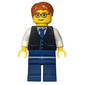 Black Torso, Dark Blue Legs, Dark Orange Hair - Squared Glasses