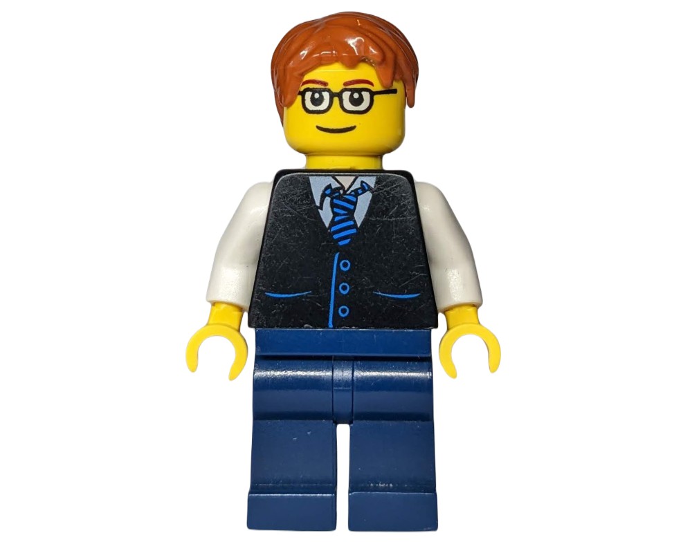 LEGO Set fig-009263 Black Torso, Dark Blue Legs, Dark Orange Hair ...