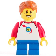 Kid - White Torso, Dark Blue Legs, Dark Orange Hair (fig-009266)