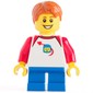 Kid - White Torso, Dark Blue Legs, Dark Orange Hair