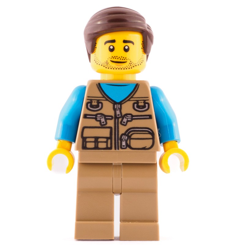 LEGO Set fig-009268 Dark Tan Torso, Dark Tan Legs, Dark Brown Hair