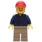 Dark Blue Torso, Dark Tan Legs, Red Cap