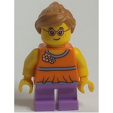 Kid - Orange Torso, Medium Lavender Legs, Medium Nougat Hair (fig-009275)