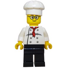 Chef, Red Neckerchief, Black Legs, Glasses (fig-009280)