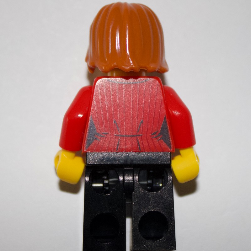 LEGO Set fig-009291 Reporter, Red Jacket, Black Legs, Dark Orange Hair ...