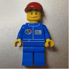 Man, Blue Jumpsuit with Octan Logo, Dark Red Cap (fig-009295)