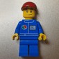 Man, Blue Jumpsuit with Octan Logo, Dark Red Cap