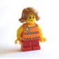 Girl, Orange Top, Short Red Legs, Medium Nougat