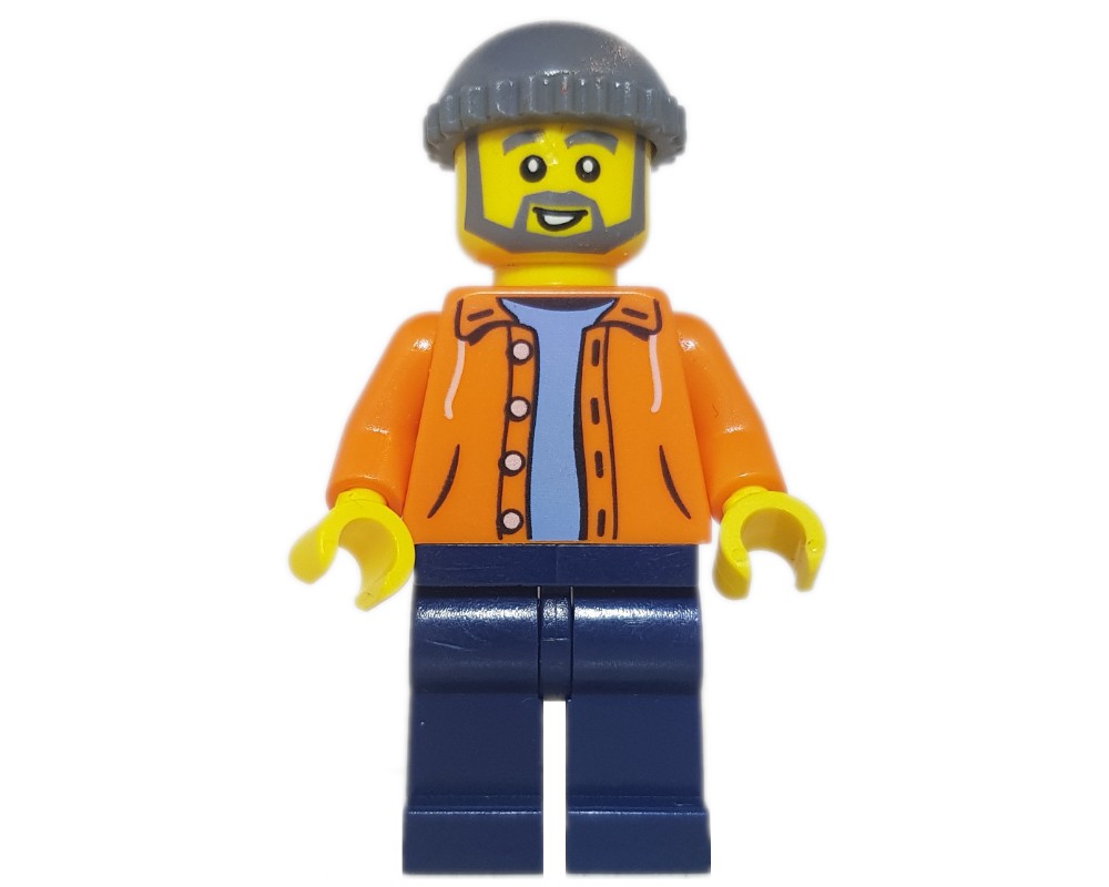 LEGO Set fig-009312 Orange Torso, Dark Blue Legs, Dark BLuish Grey Cap ...