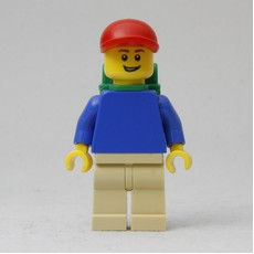 Blue Torso, Tan Legs, Red Cap, Green Backpack (fig-009315)