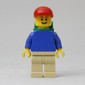 Blue Torso, Tan Legs, Red Cap, Green Backpack