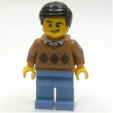 Medium Nougat Torso, Medium BLue Legs, Black Hair (fig-009319)