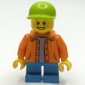 Kid - Orange Torso, Dark Azure Legs, Lime Cap