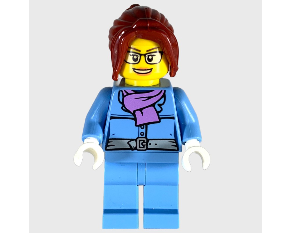 LEGO Set fig-009330 Medium Blue Torso, Medium Blue Legs, Dark Red Hair ...