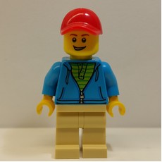 Dark Azure Torso, Tan Legs, Red Cap (fig-009332)