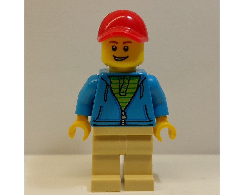 LEGO Set fig-009332 Dark Azure Torso, Tan Legs, Red Cap | Rebrickable ...