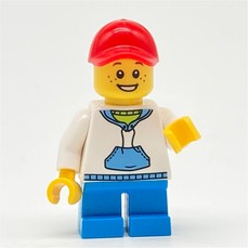 Kid - White Torso, Dark Azure Legs, Red Cap (fig-009334)