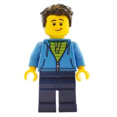 Dark Azure Torso, Dark Blue Legs, Dark Brown Hair (fig-009339)